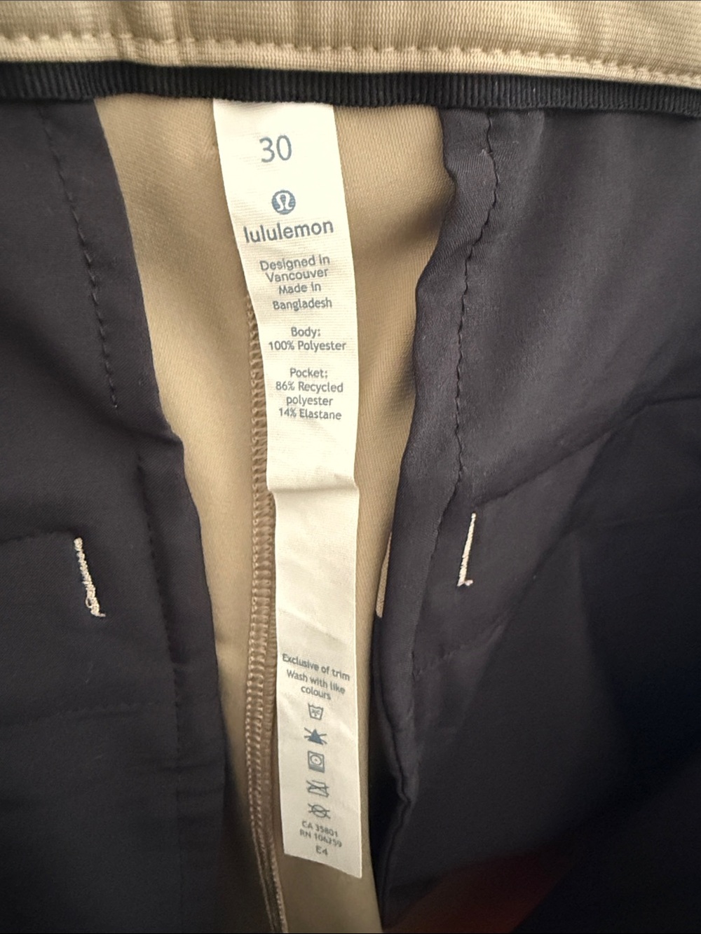 Lululemon Men's Comissioner Slim Pants in Light Khaki - Picture 2 of 5